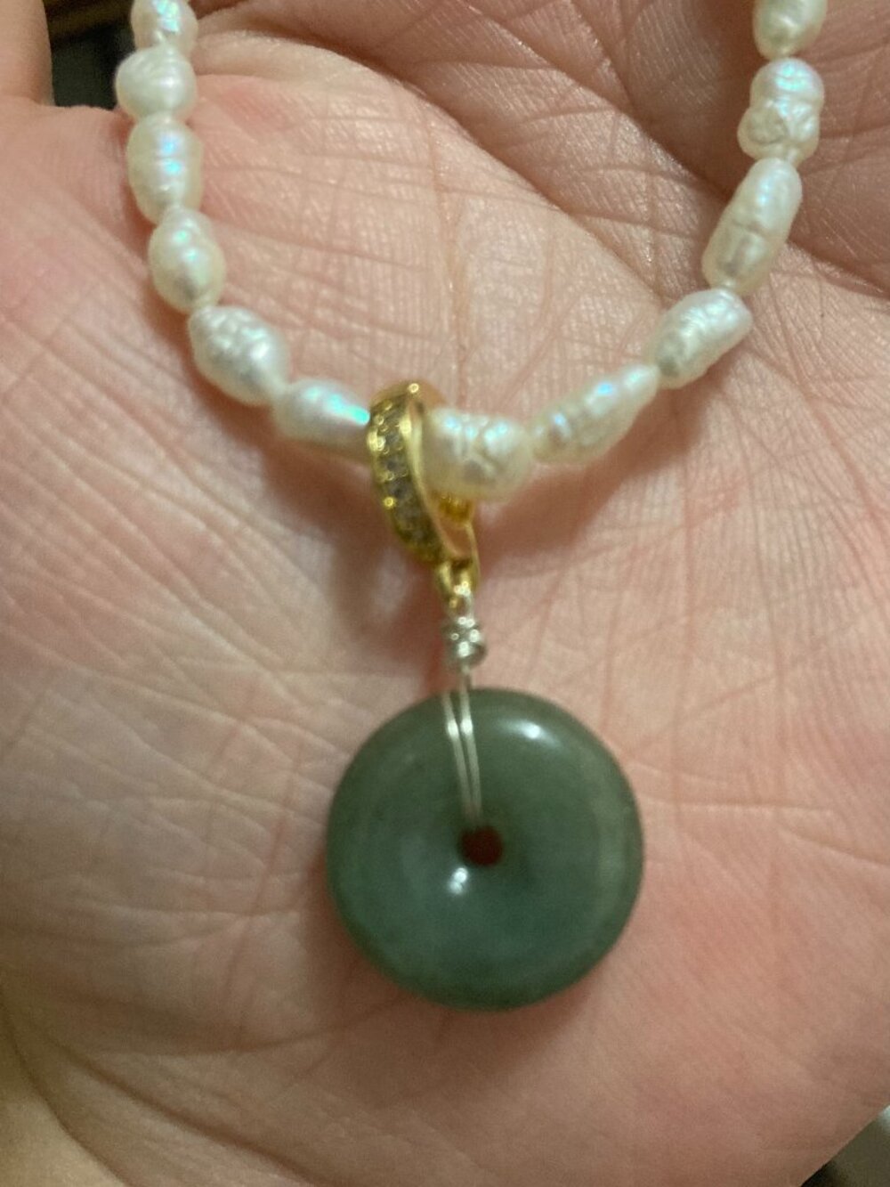 Natural grade A jadeite Donut dark green moss Pendant with openable Bail